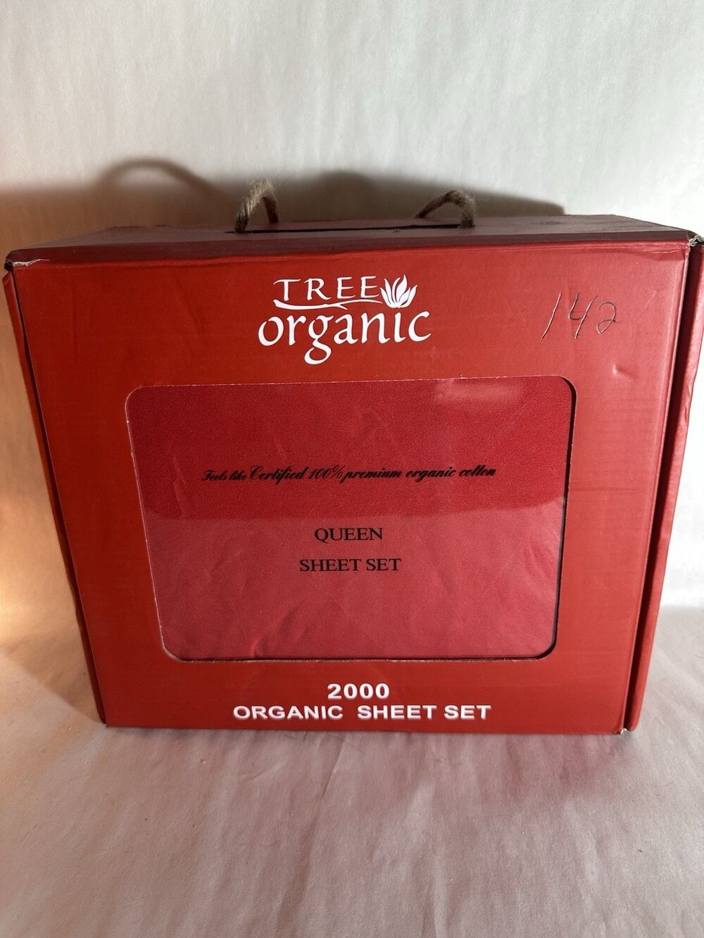 NEW Tree Organic Four Piece 2000 Thread Count Queen Bed Sheet Set Red